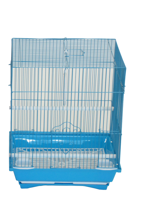 YML Flat Top Parakeet Cage, 13.3"x10.8"x16.5", BLUE