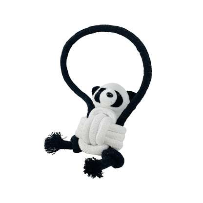 Eco-Kawaii Cotton Knotted Rope Chew Dog Plush Toy 3 in 1, Kung Fu Panda