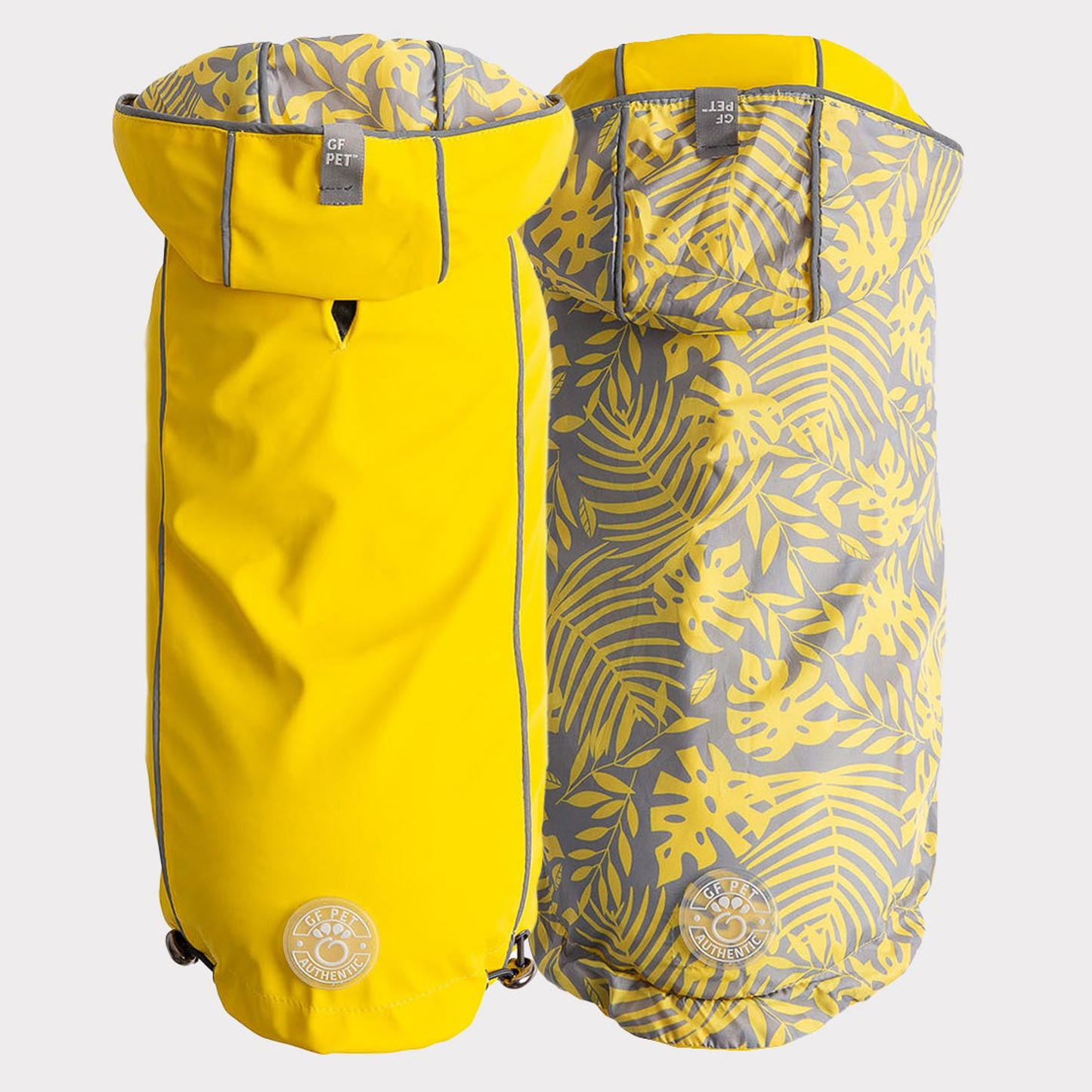 GF Pet Reversible ElastoFit Raincoat , Small, Yellow