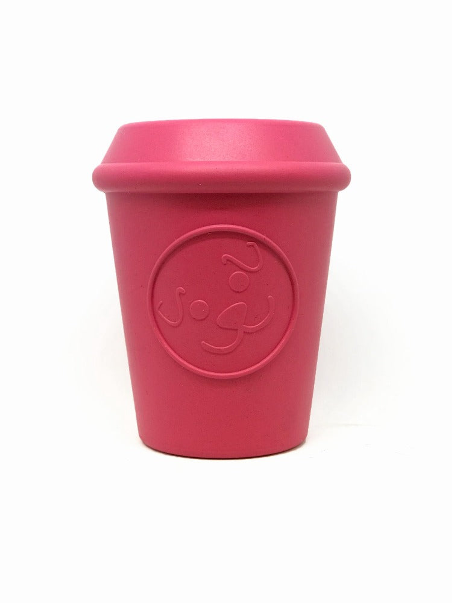 Coffee Cup Durable Rubber Chew Toy and Treat Dispenser, Large, Pink