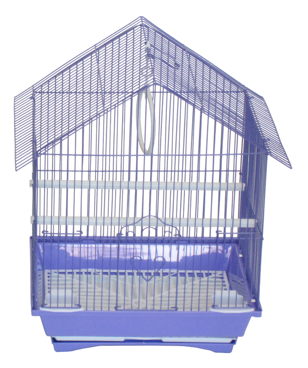 YML House Top Style Parakeet Cage, 11"x9"x16", PURPLE