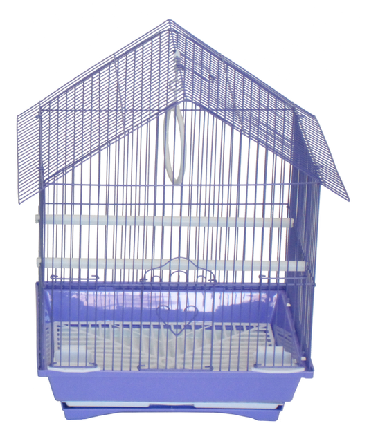 YML House Top Style Parakeet Cage, 11"x9"x16", PURPLE