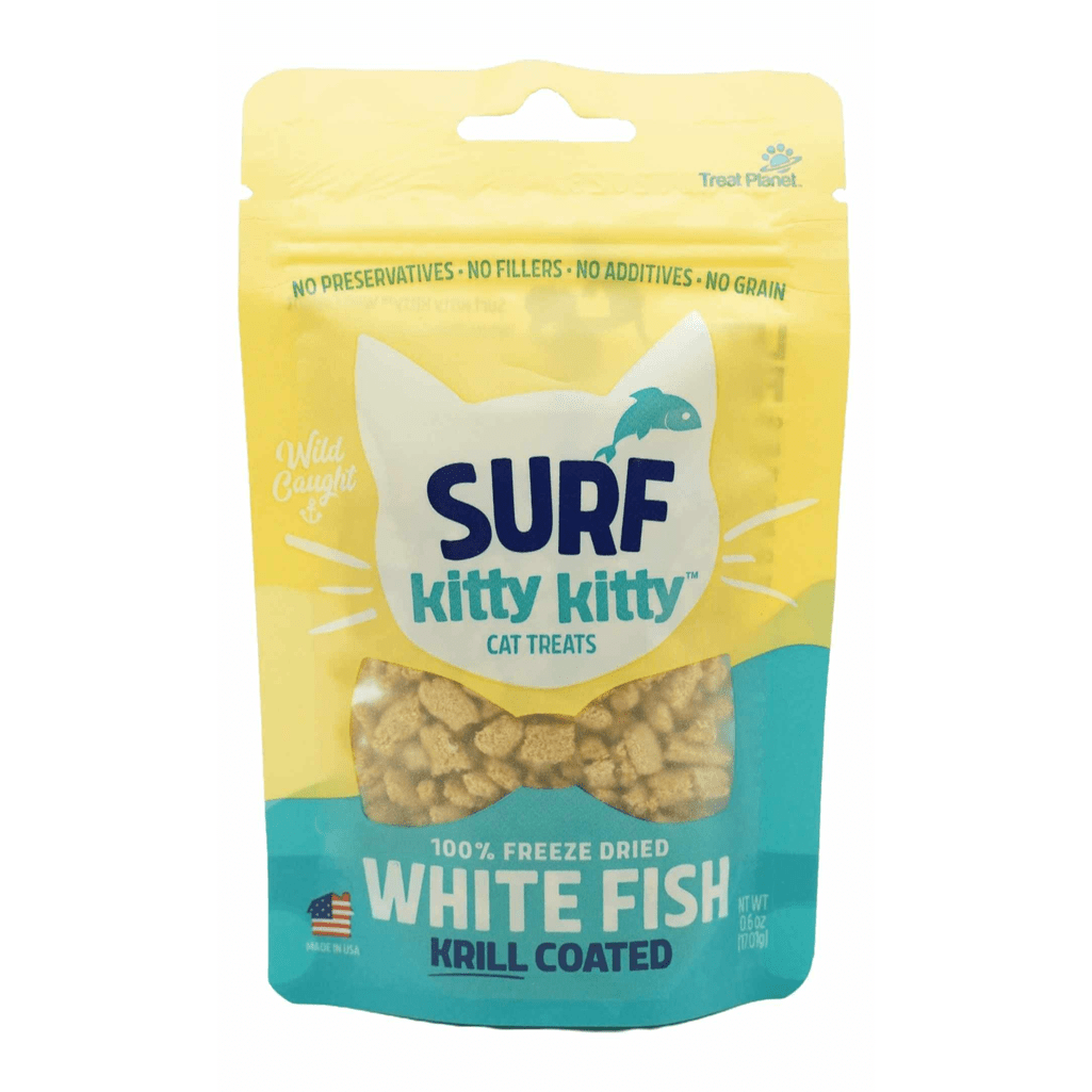 Kitty Kitty Surf Freeze Dried White Fish Treat with Krill Coating 0.6 oz