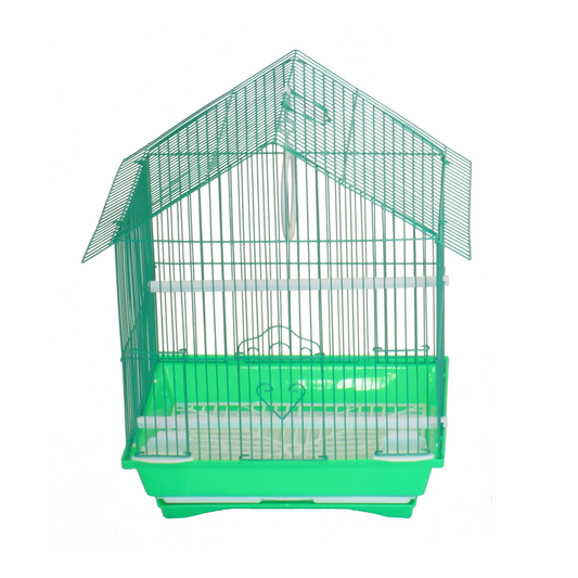 YML House Top Style Parakeet Cage, 13.3"x10.8"x17.8", GREEN