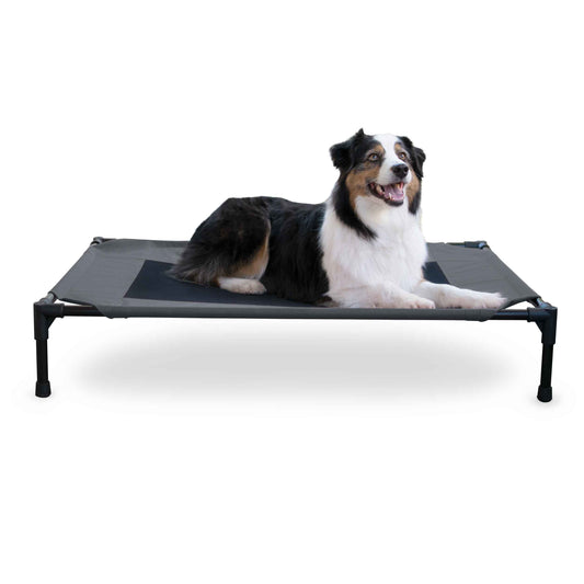 K&H Pet Products Original Pet Cot Elevated Pet Bed Large Charcoal/Black 30" x 42" x 7"