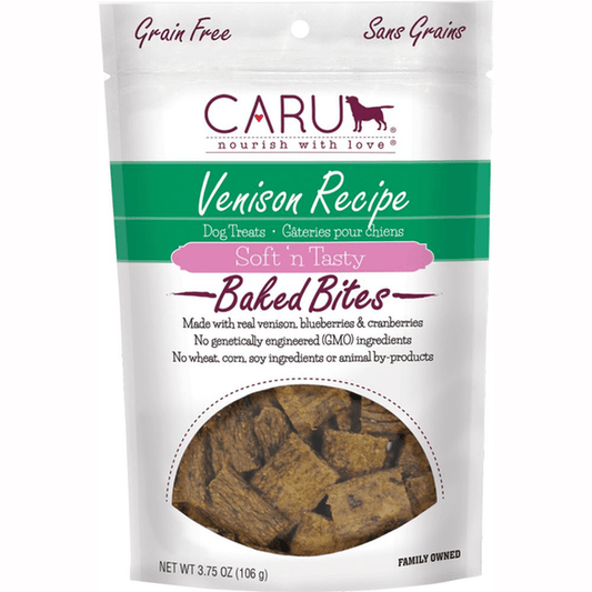 CARU Soft 'n Tasty Venison Recipe Bites for Dogs, 3.5 oz (Case of 12)