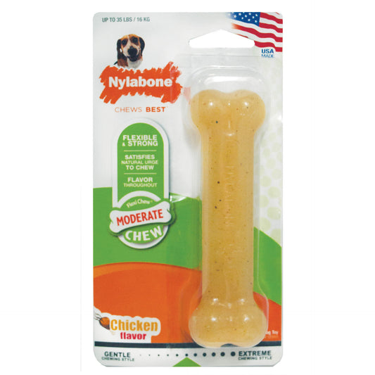 Nylabone Moderate Chew Dog Chew Toy Chicken Wolf