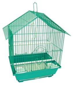 YML House Top Style Parakeet Cage, 11"x9"x16", GREEN