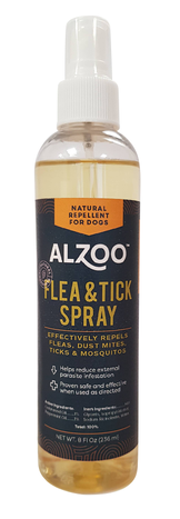 ALZOO "ALL NATURAL" Plant-Based Flea and Tick Repellent Spray for Dogs, 8 oz.