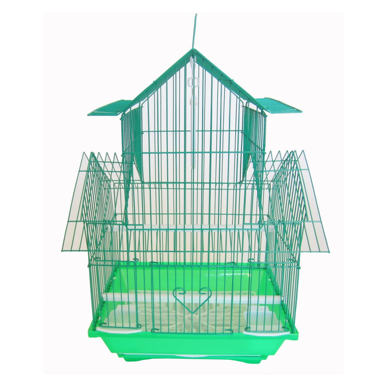 YML Pagoda Top Parakeet Cage, Small - 11"x9"x16", GREEN