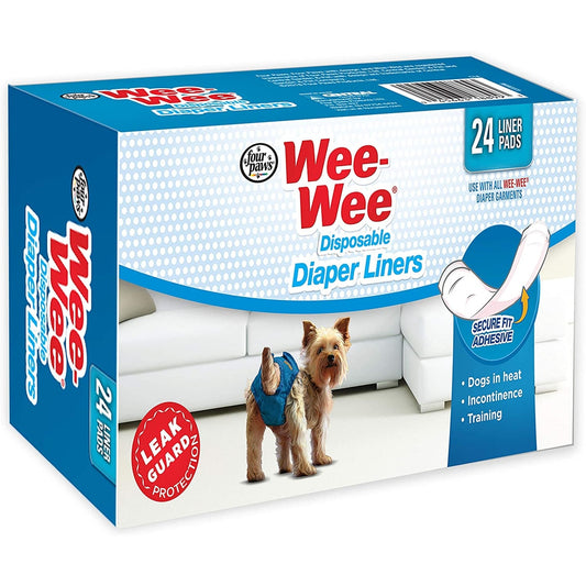 Four Paws Wee Wee Disposable Diaper Liner Pads 24 count