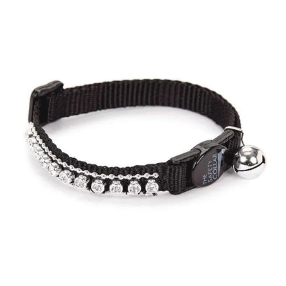 MT Rhinestone Cat Collar Blk