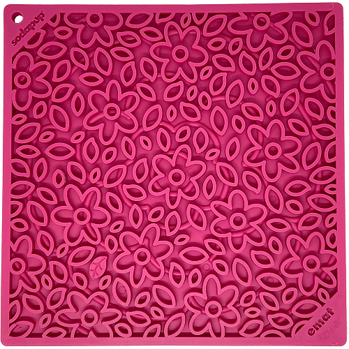 Flower Power Design eMat Enrichment Lick Mat, Small, Pink