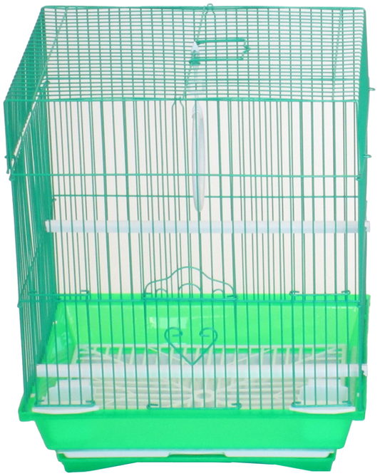 YML Flat Top Parakeet Cage, 11"x9"x14", GREEN