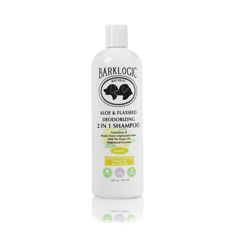 BarkLogic Aloe & Flaxseed Deodorizing 2 in 1 Shampoo, Lemon Tree