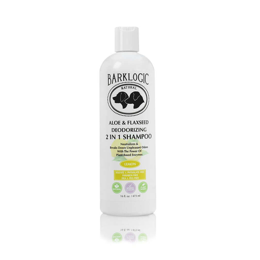 BarkLogic Aloe & Flaxseed Deodorizing 2 in 1 Shampoo, Lemon Tree