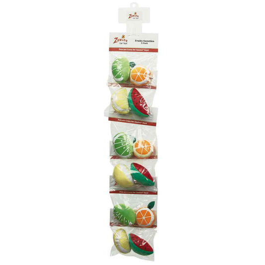 ZA Fruit Sweets Cat Toy ClpStrp 2pc-6pk