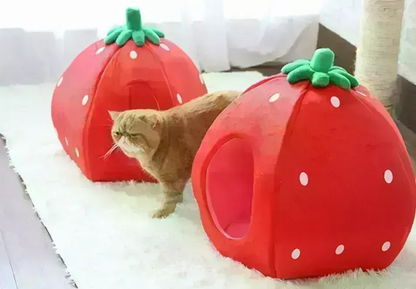 YML Strawberry Pet Bed House, Small