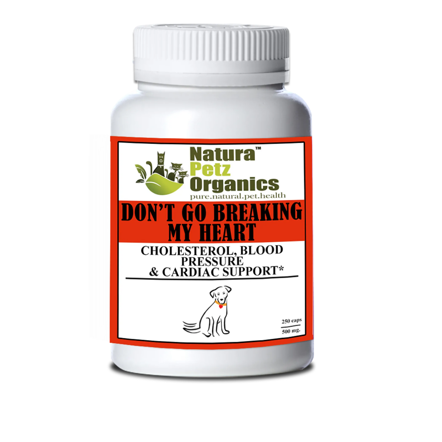 Don'T Go Breaking My Heart Cholesterol, Blood Pressure & Cardiac, DOG, 500 mg. 250 cap