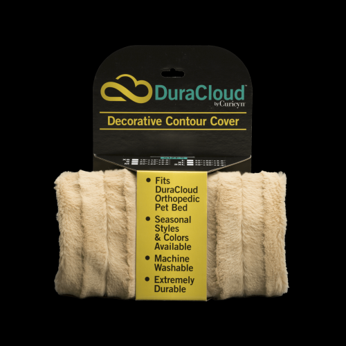 DuraCloud Orthopedic Pet Bed and Crate Pad Contour Cover, Large, Camel