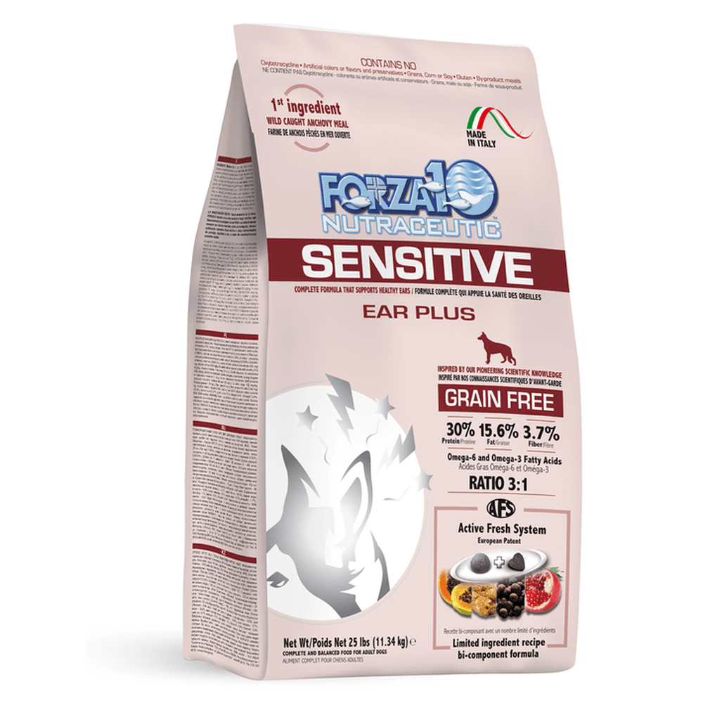 Forza10 Sensitive Ear Plus Dogs - 25 lb bag