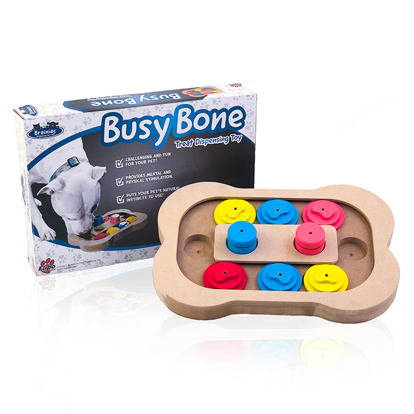 Brainiac Interactive Pet Toy, Busy Bone