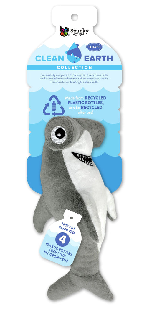 Clean Earth Plush Toy, Hammerhead Shark, Small