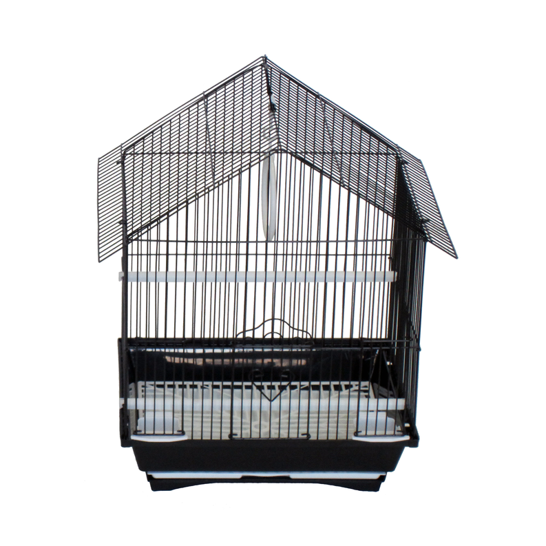 YML House Top Style Parakeet Cage, 13.3"x10.8"x17.8", BLACK