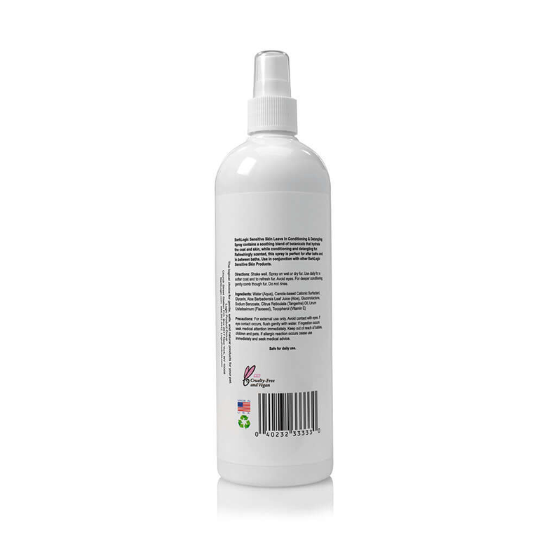 BarkLogic Sensitive Skin Leave In Conditioning & Detangling Spray, Tangerine