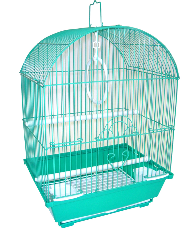 YML Round Top Style Parakeet Cage, 11x9x16, GREEN