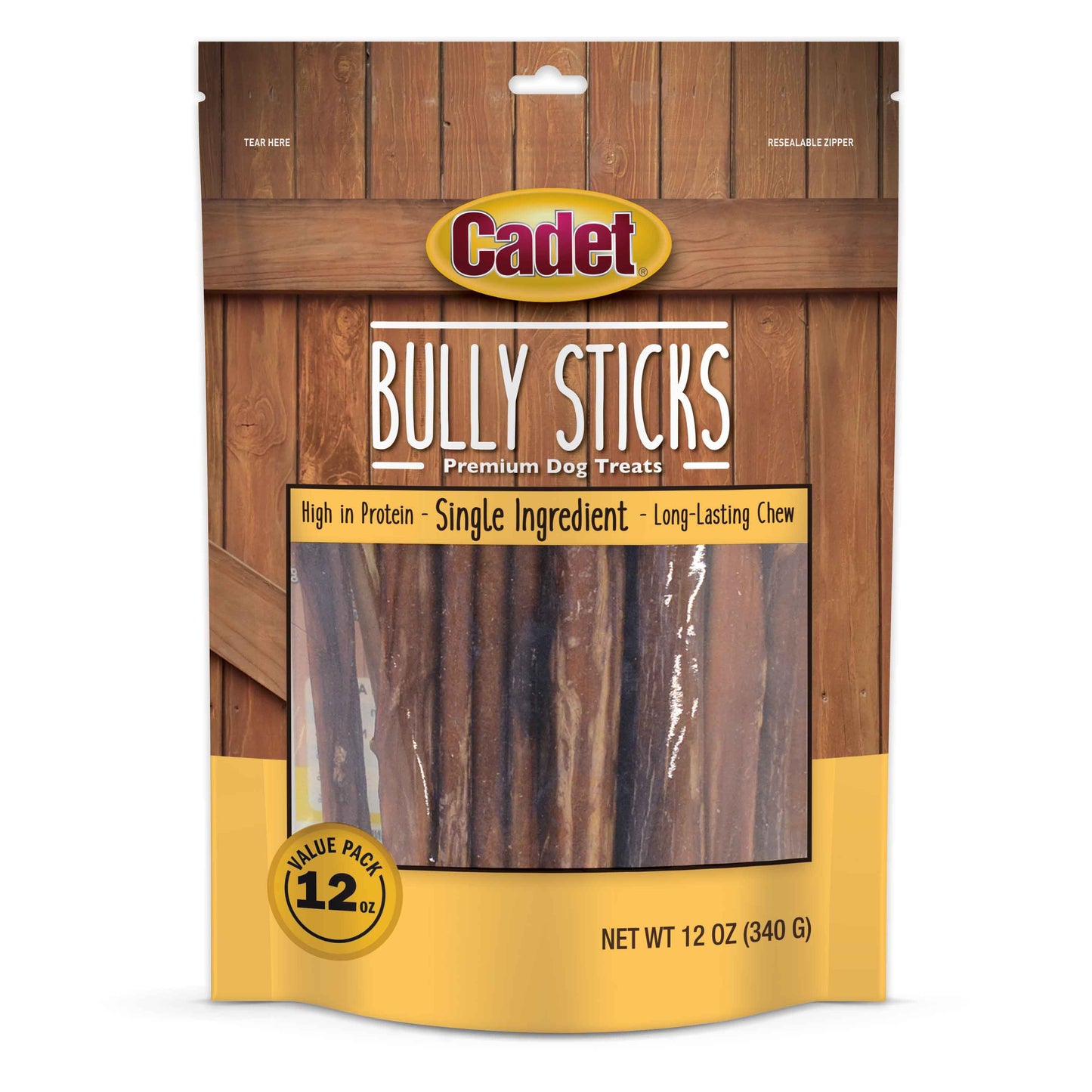 Cadet Bully Sticks Dog Treats 12 ounces Small