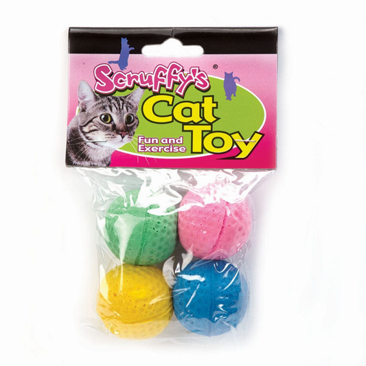 SFY Kitty Sponge Balls 4Pk