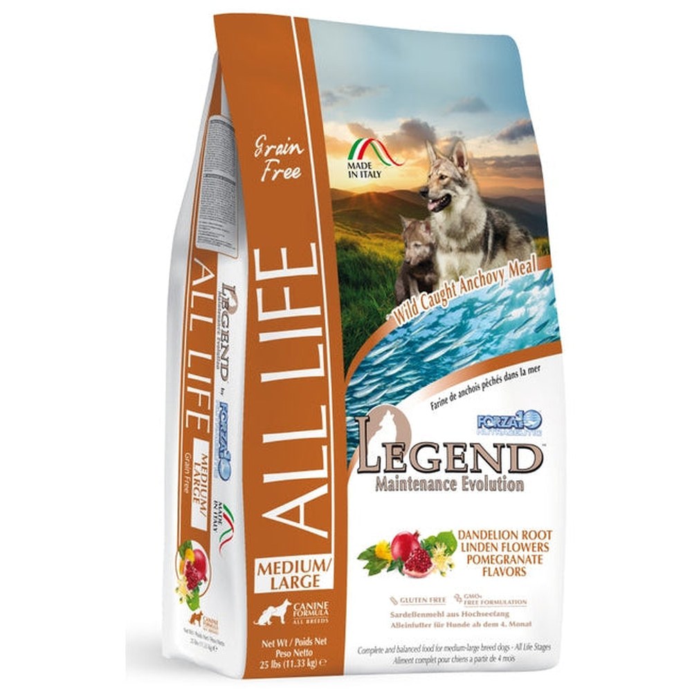 Forza10 Legend All Life Medium/Large Breed Grain-Free Dry Dog Food - 25-lb bag