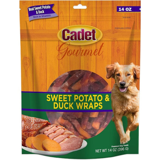 Cadet Gourmet Sweet Potato and Duck Wraps for Dogs, 14 oz