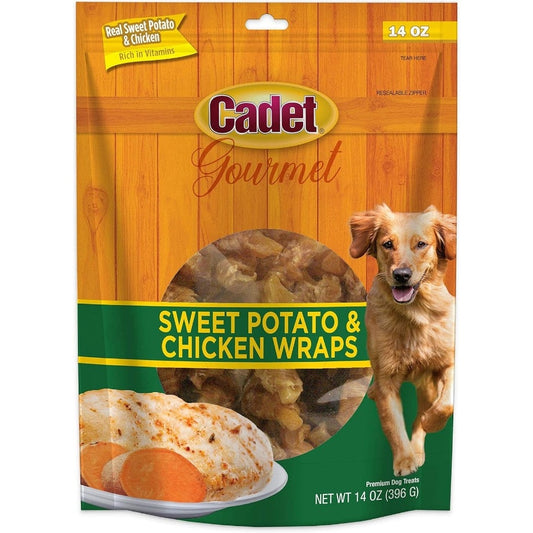 Cadet Gourmet Sweet Potato and Chicken Wraps for Dogs, 14 oz