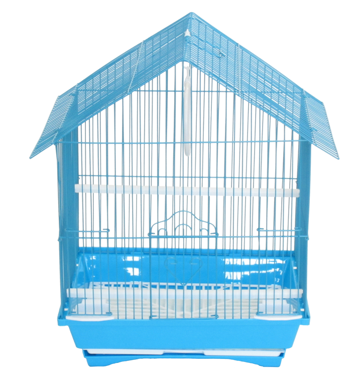 YML House Top Style Parakeet Cage, 11"x9"x16", BLUE