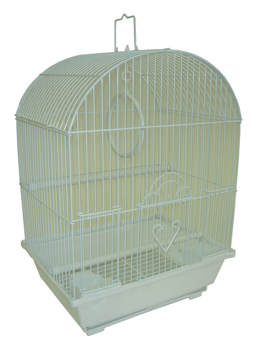 YML Round Top Style Parakeet Cage, 11x9x16, WHITE