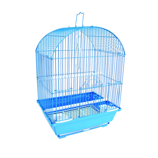 YML Round Top Style Parakeet Cage, 13.3"x10.8"x17.8", BLUE