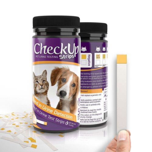 CheckUp Dog & Cat Urine Testing Strips Detection of Blood in Urine 50 ct