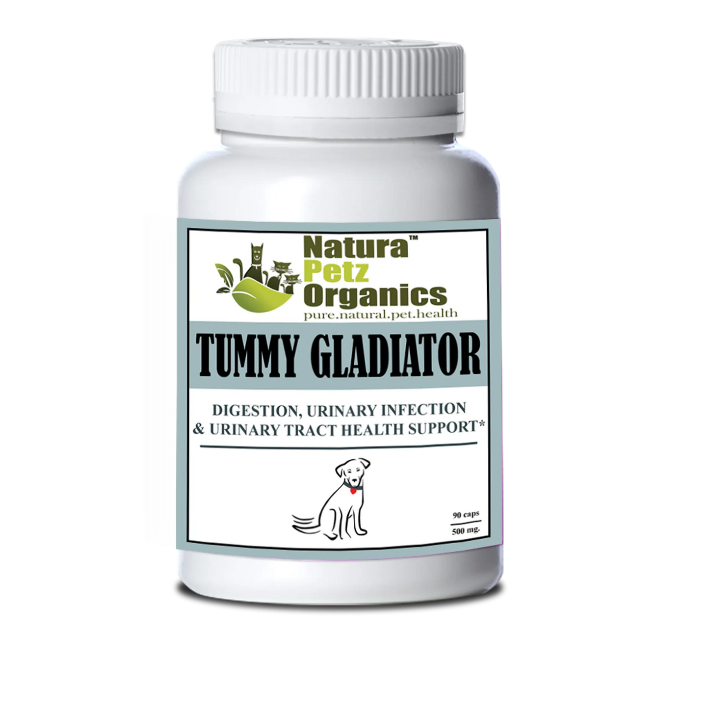 Tummy Gladiator - Digestion, Adjunctive Reflux & Urinary Tract for Dogs, 250 caps