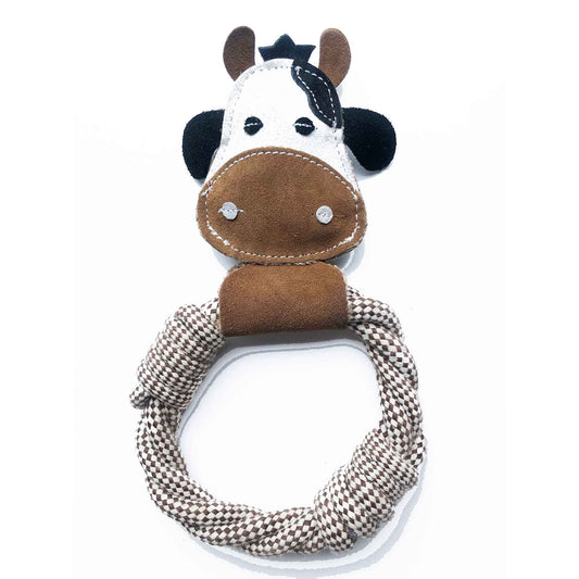 DOOG Country Tails Dog Toy Cow Rope Ring 5.51" x 1.18" x 9.44"