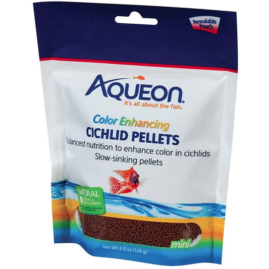 Aqueon Color Enhancing Cichlid Food Mini Pellets, 4.5 oz