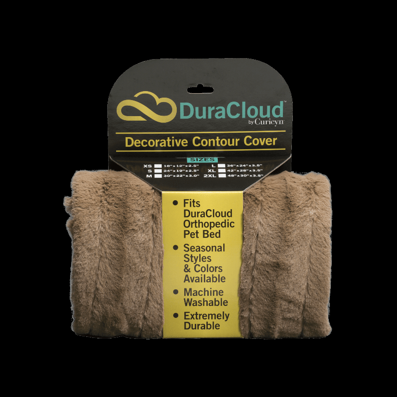 DuraCloud Orthopedic Pet Bed and Crate Pad Contour Cover, X-Small, Mocha