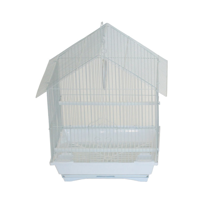 YML House Top Style Parakeet Cage, 13.3"x10.8"x17.8", WHITE