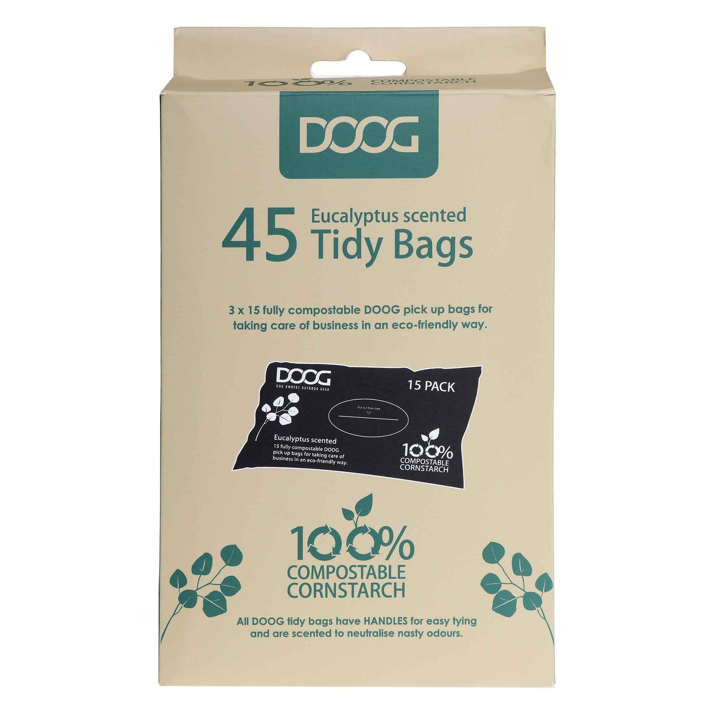 DOOG Compostable Pick Up Bags 45 count Black