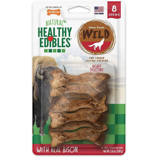 Nylabone Healthy Edibles Natural Wild Bison Chew Treats Small, 8 ct