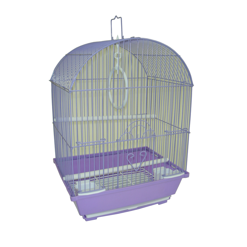 YML Round Top Style Parakeet Cage, 13.3"x10.8"x17.8", PURPLE