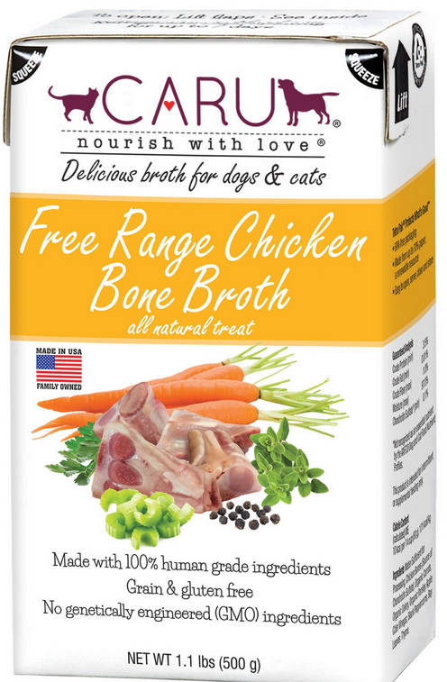 CARU Free Range Chicken Bone Broth for Dogs & Cats, 17.6 oz (Case of 6)