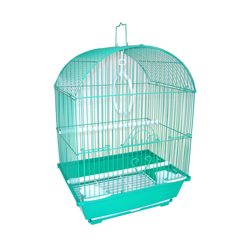 YML Round Top Style Parakeet Cage, 13.3"x10.8"x17.8", GREEN