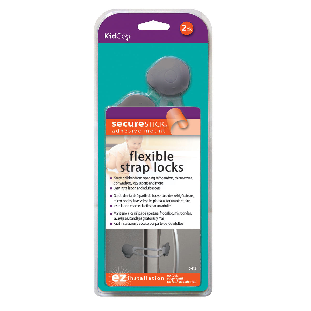 Kidco Flexible Strap Locks 2 pack Gray